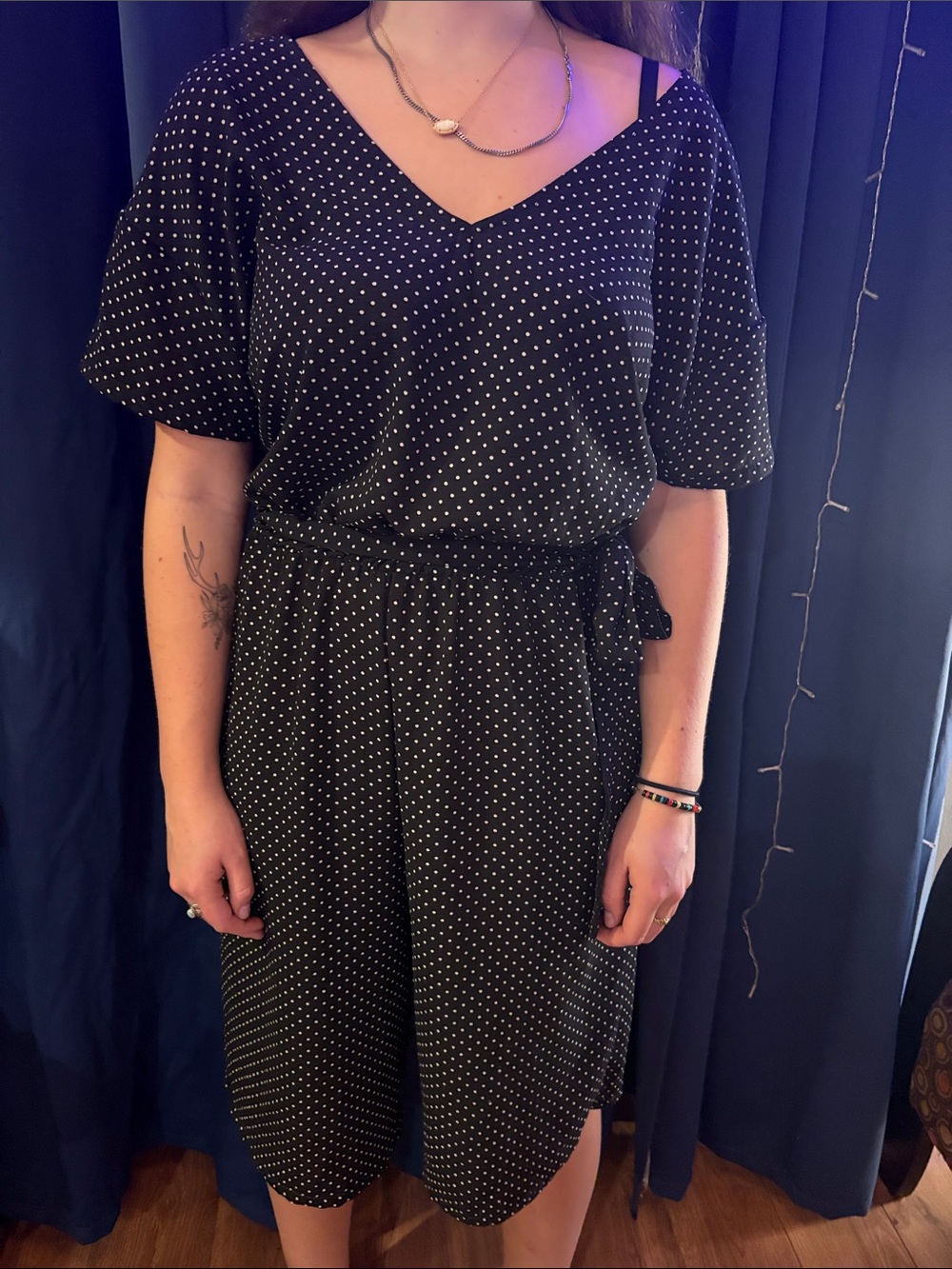 Women's Black Polka Dot Jumpsuit
